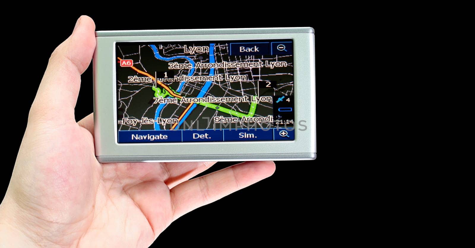 Gps in a man hand. Find your way !