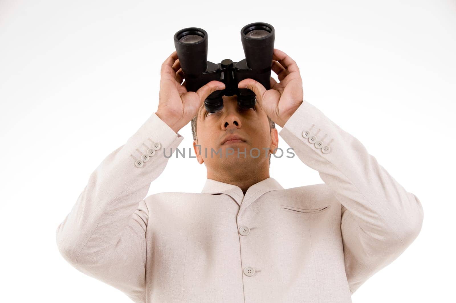 Businessman eyeing future
