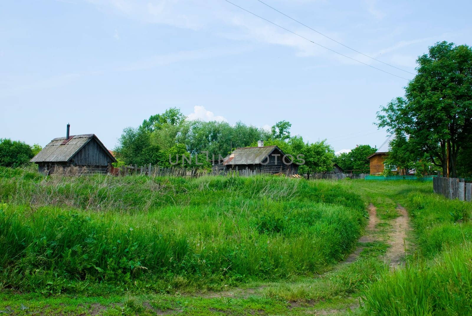 Russia. Country bath with firewood