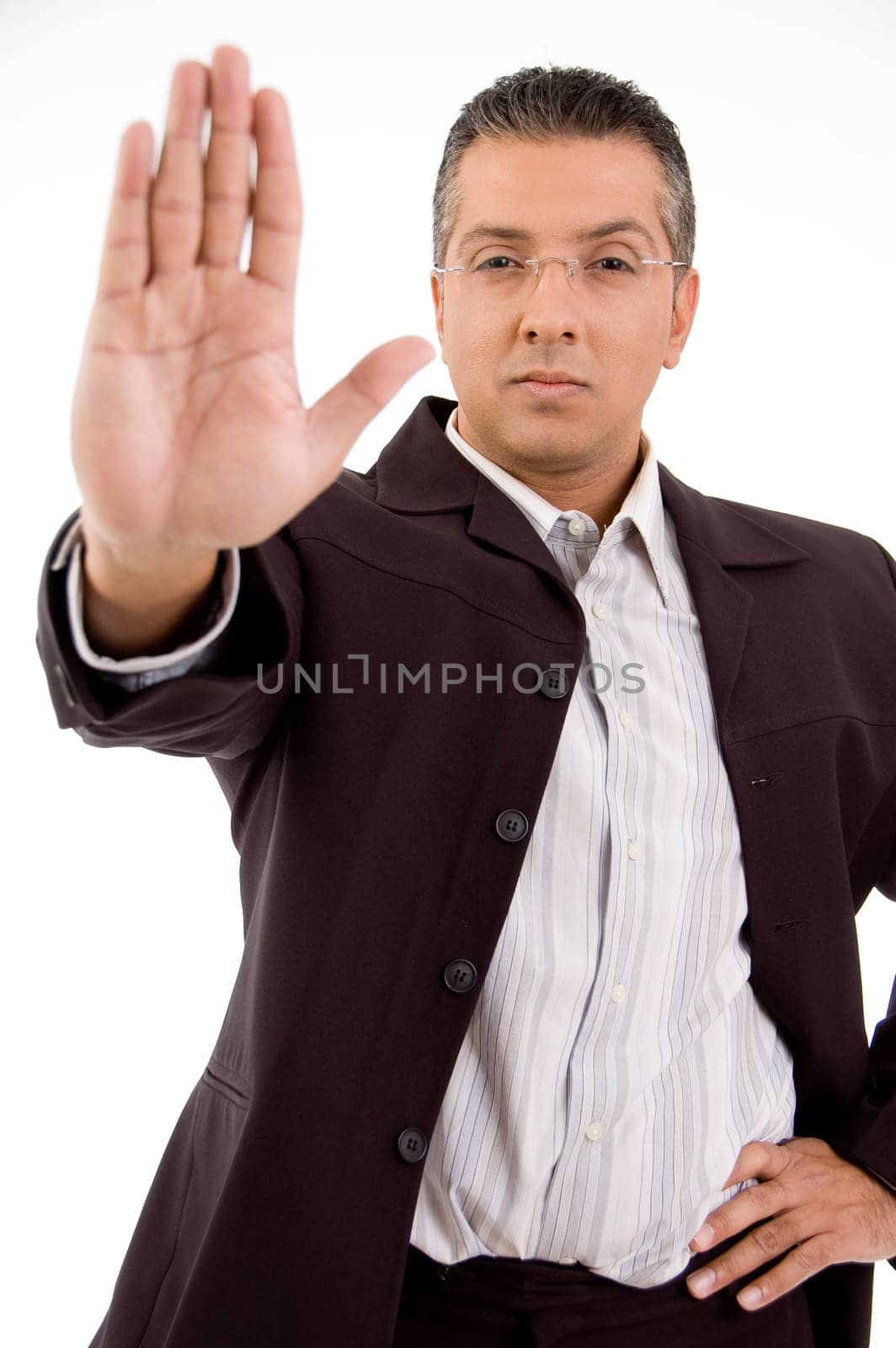 Man signaling stop