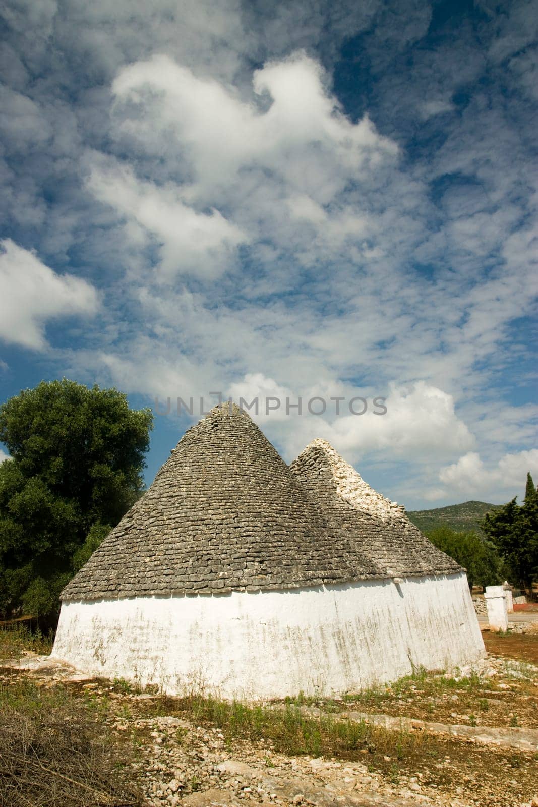 Photo of a typical historic stone building from the south of italy