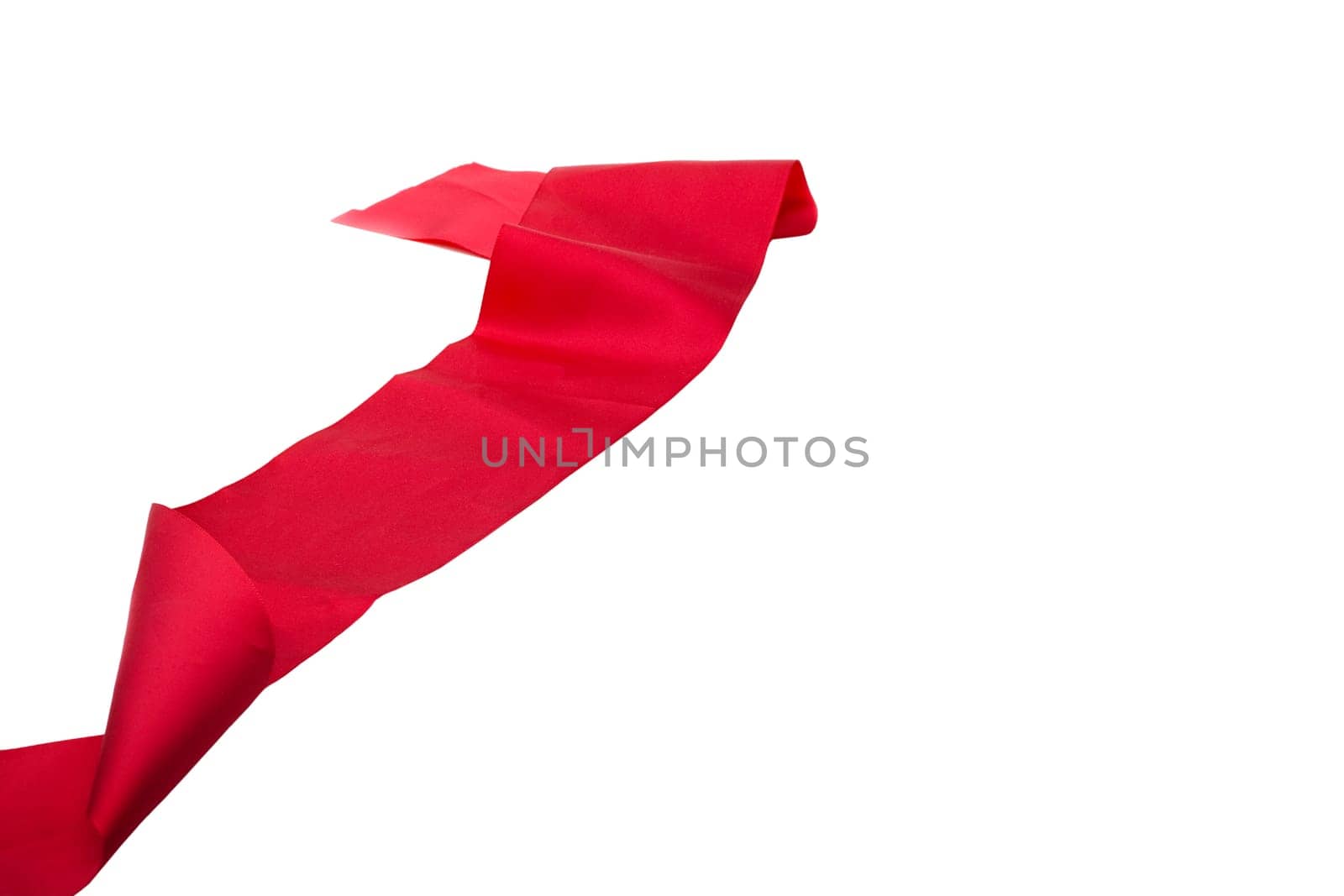 colorful red satin ribbon isolated on white