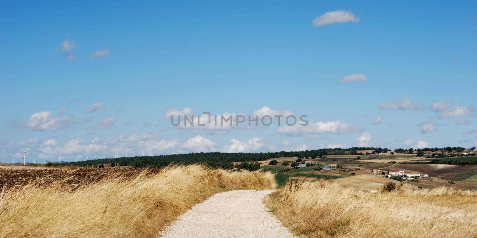 Molise landscape with dry grass and cultivated land