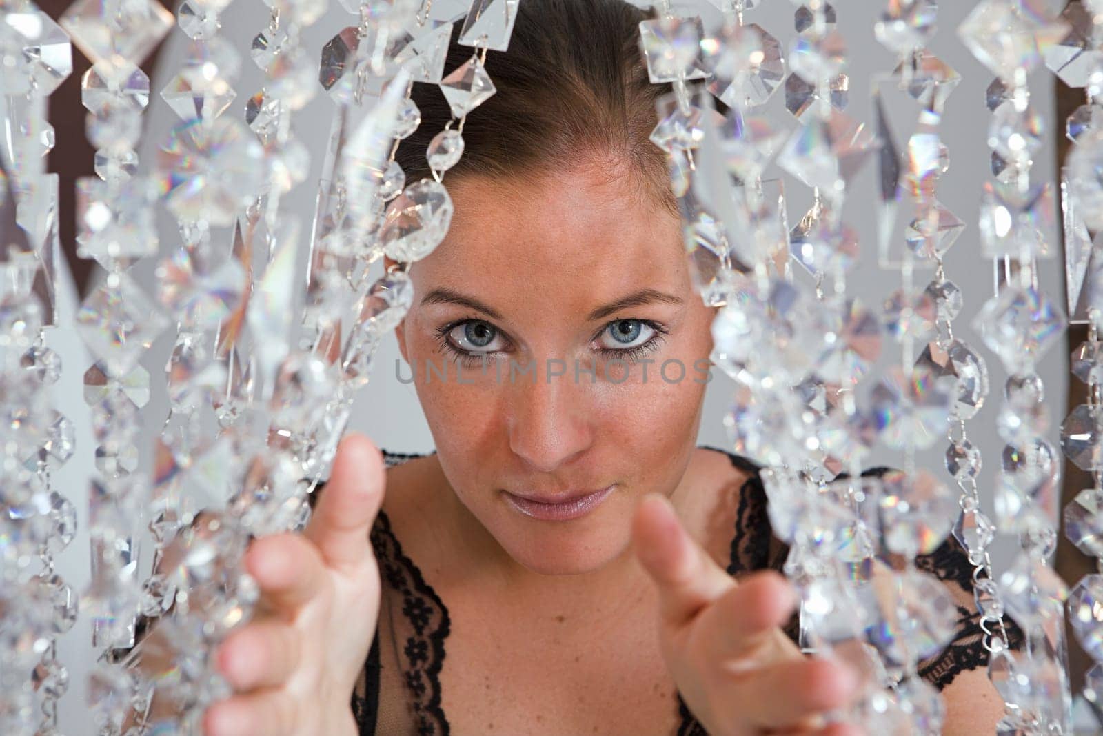Young brunette attractive Woman portrait with glitter