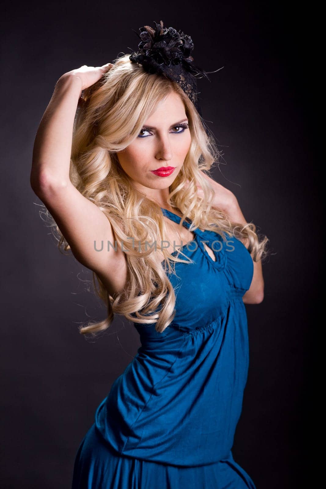 Beauty portrait against black background