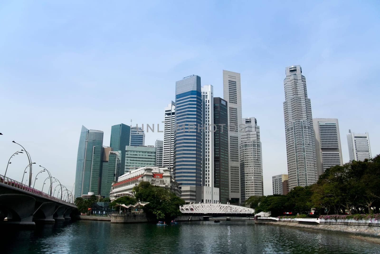 modern architecture and landmarks of the central business district of singapore city state