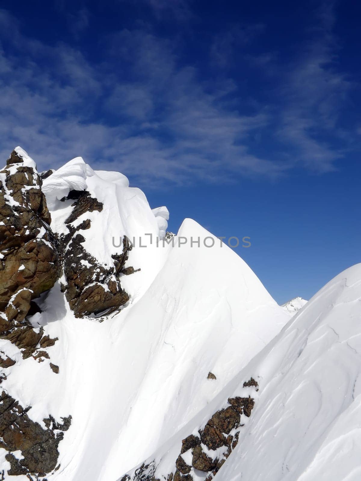 Snow ridge. Caucasus Mountains.