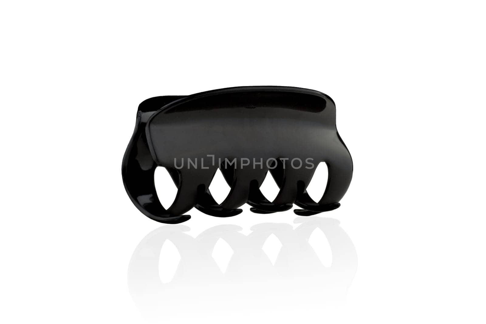Modern black barrette isolated on a white background