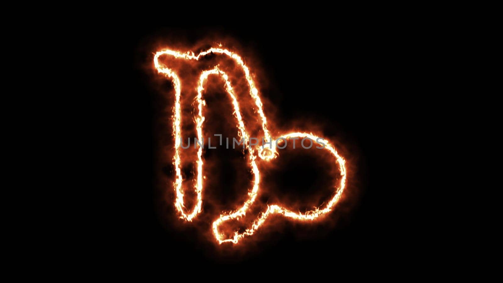 Zodiac sign on fire. Computer generated 3d render
