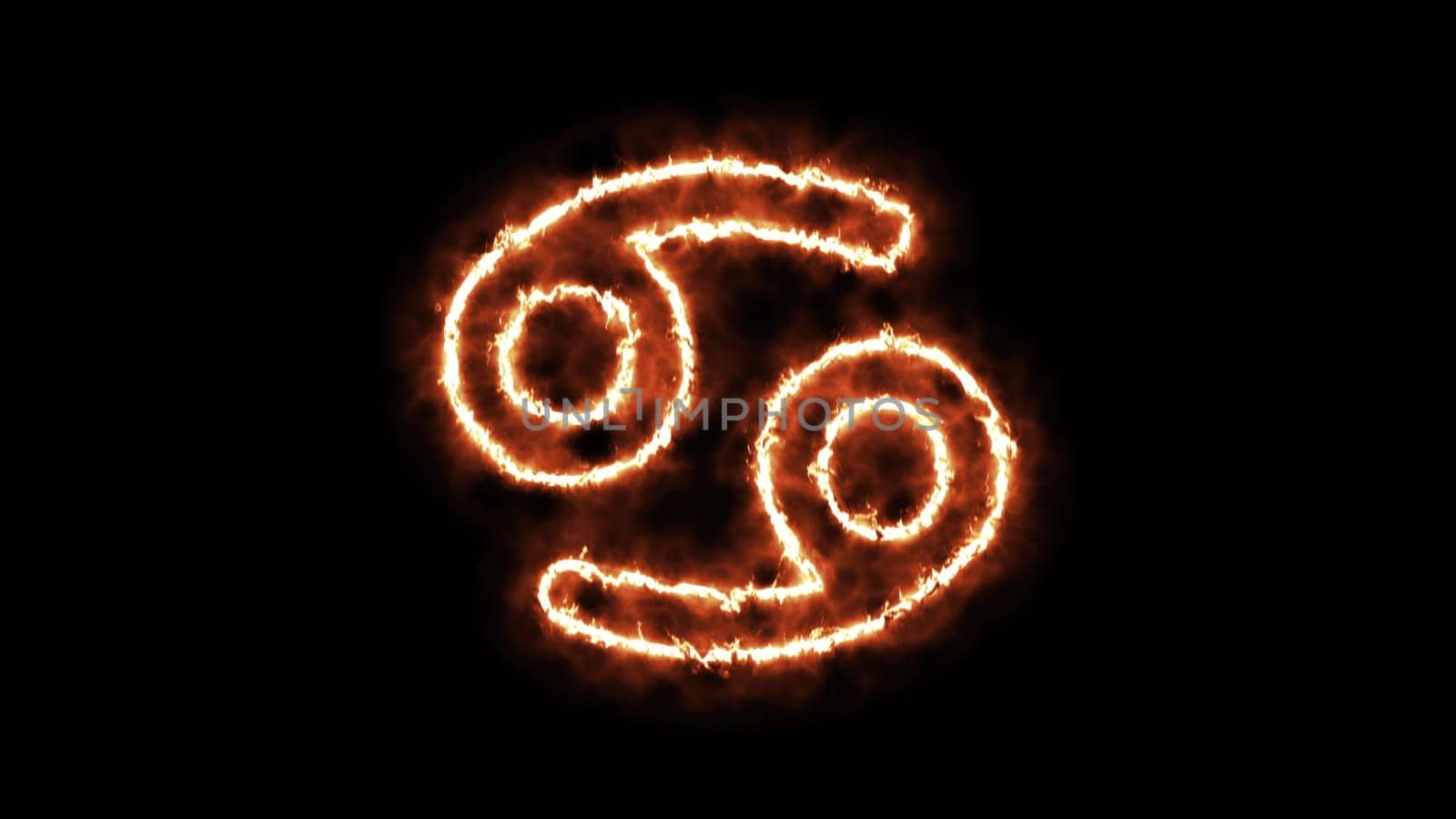 Zodiac sign on fire. Computer generated 3d render