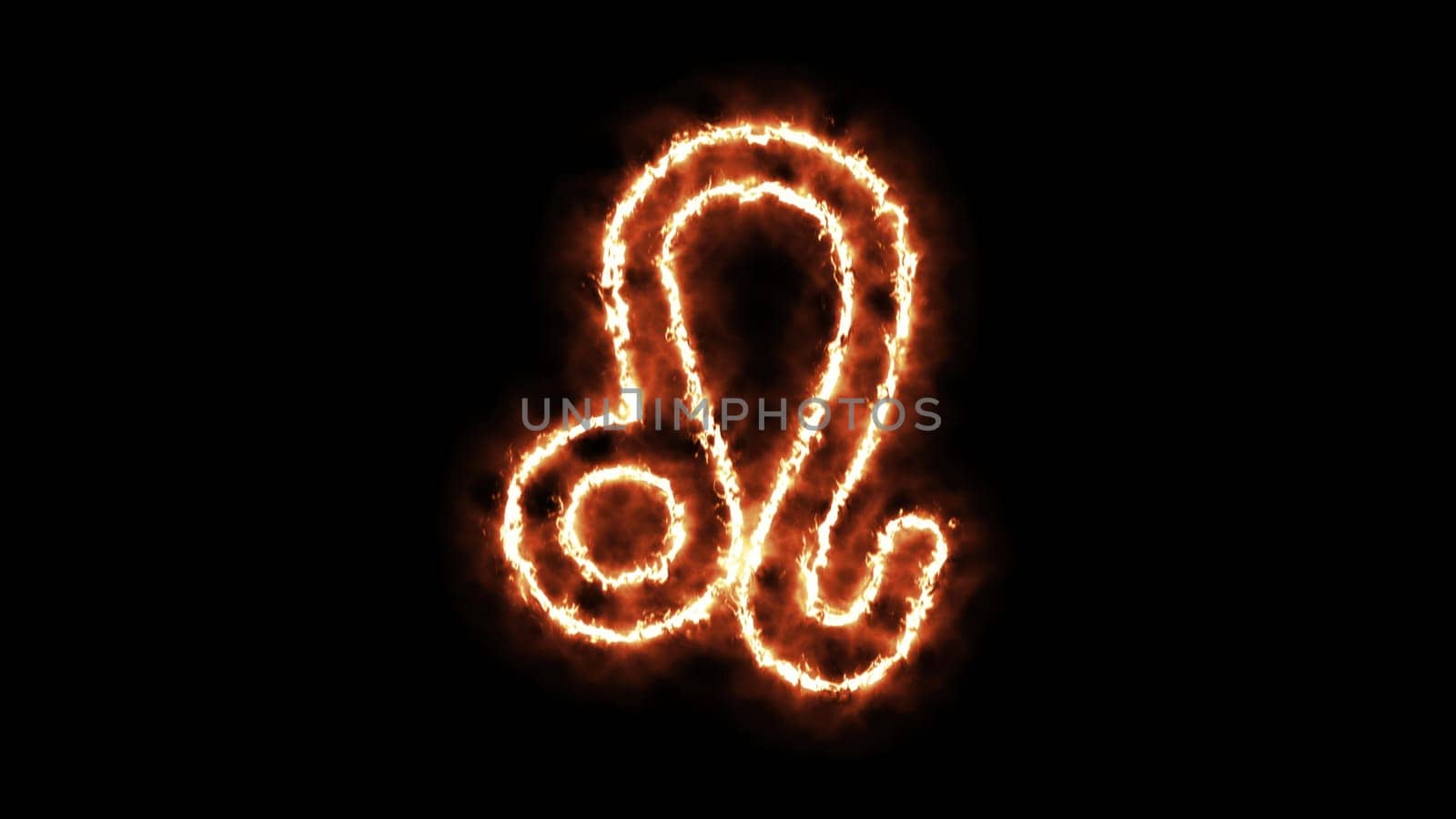 Zodiac sign on fire. Computer generated 3d render