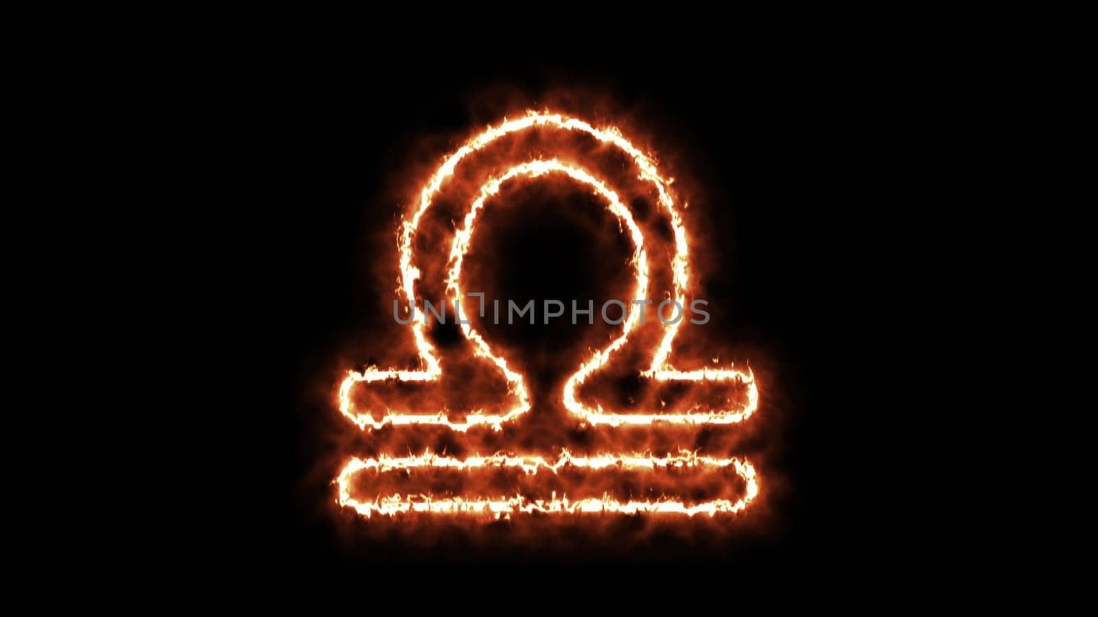 Zodiac sign on fire. Computer generated 3d render