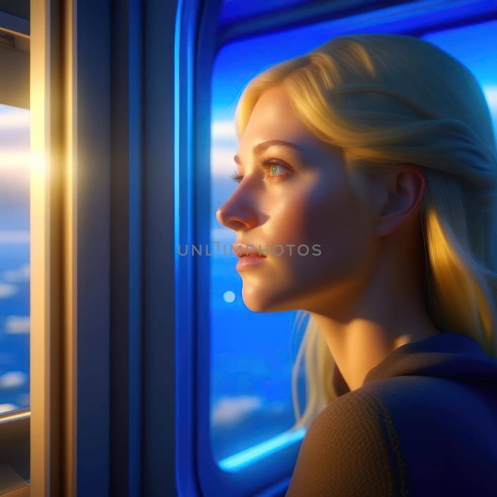 Girl at the window. Image created by AI