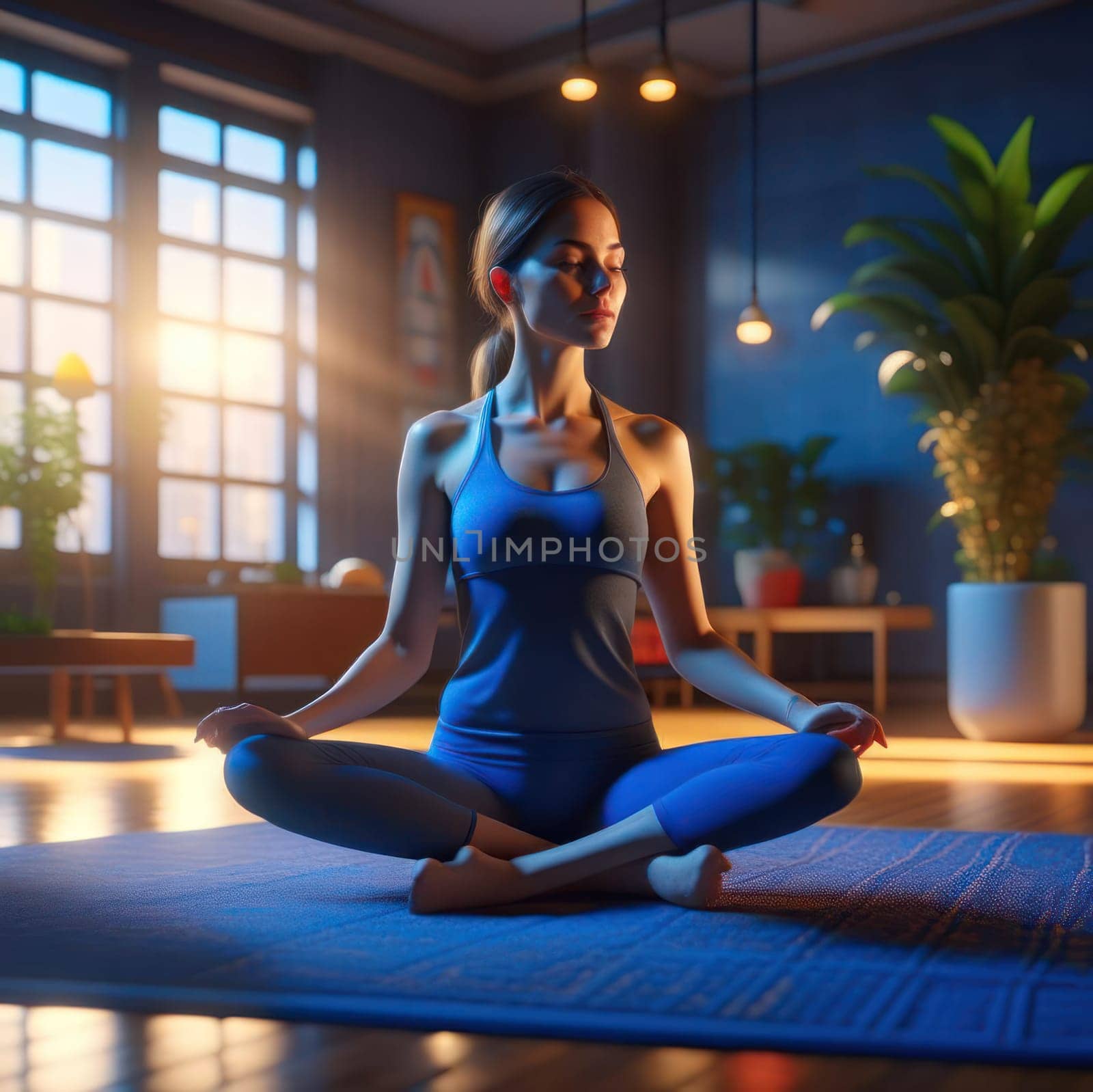The Girl and the Yoga. Image created by AI