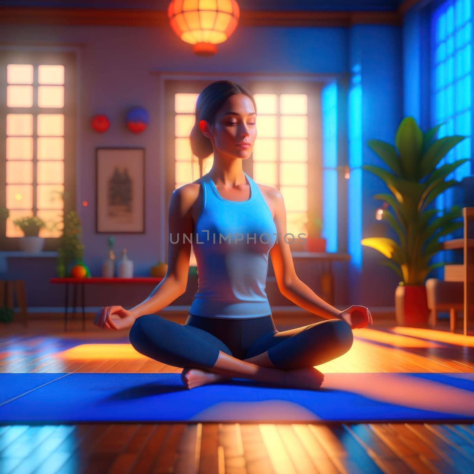 The Girl and the Yoga. Image created by AI