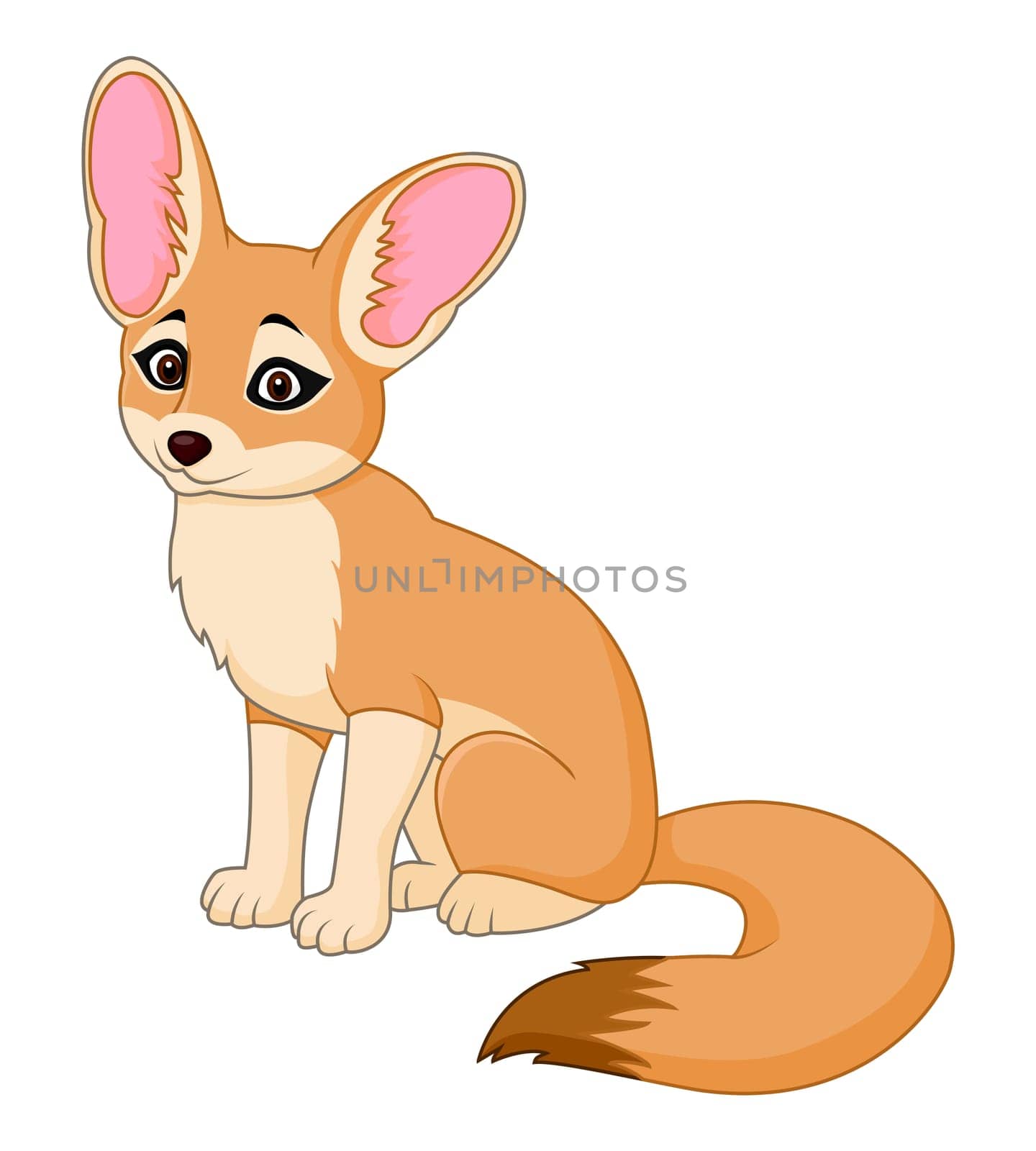 Cute red fox sitting