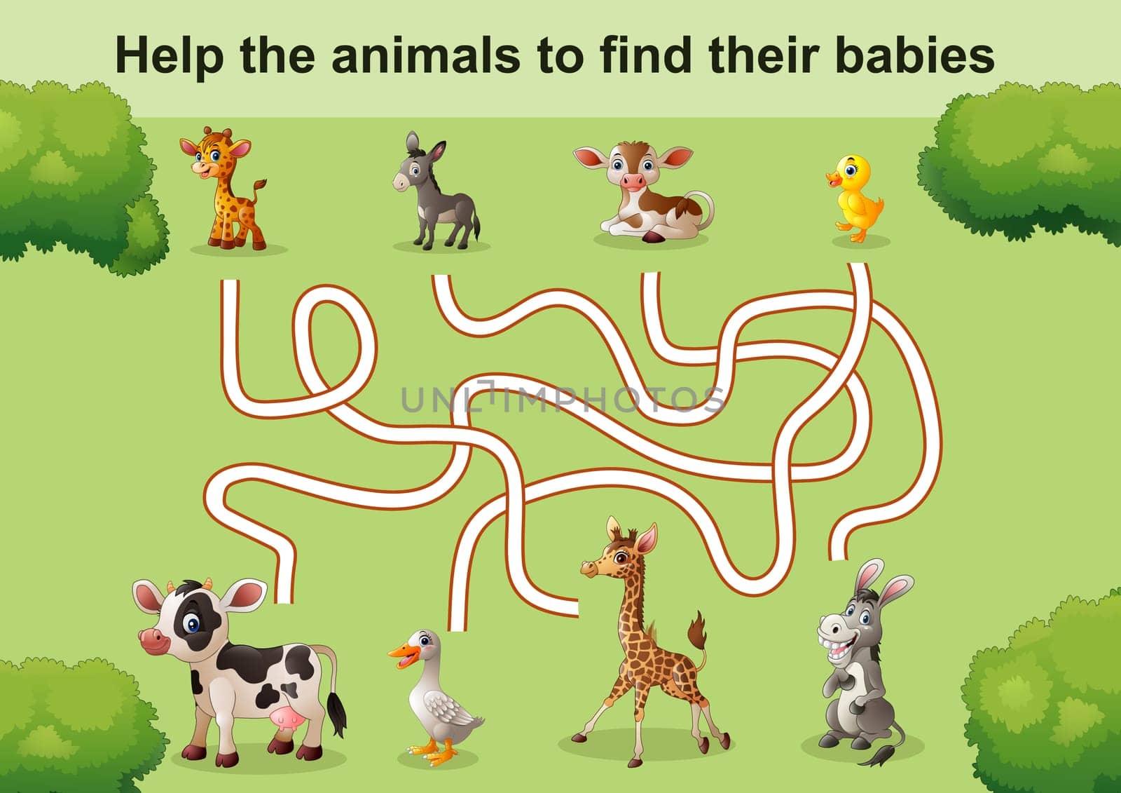 Help the animals to find theirs babies
