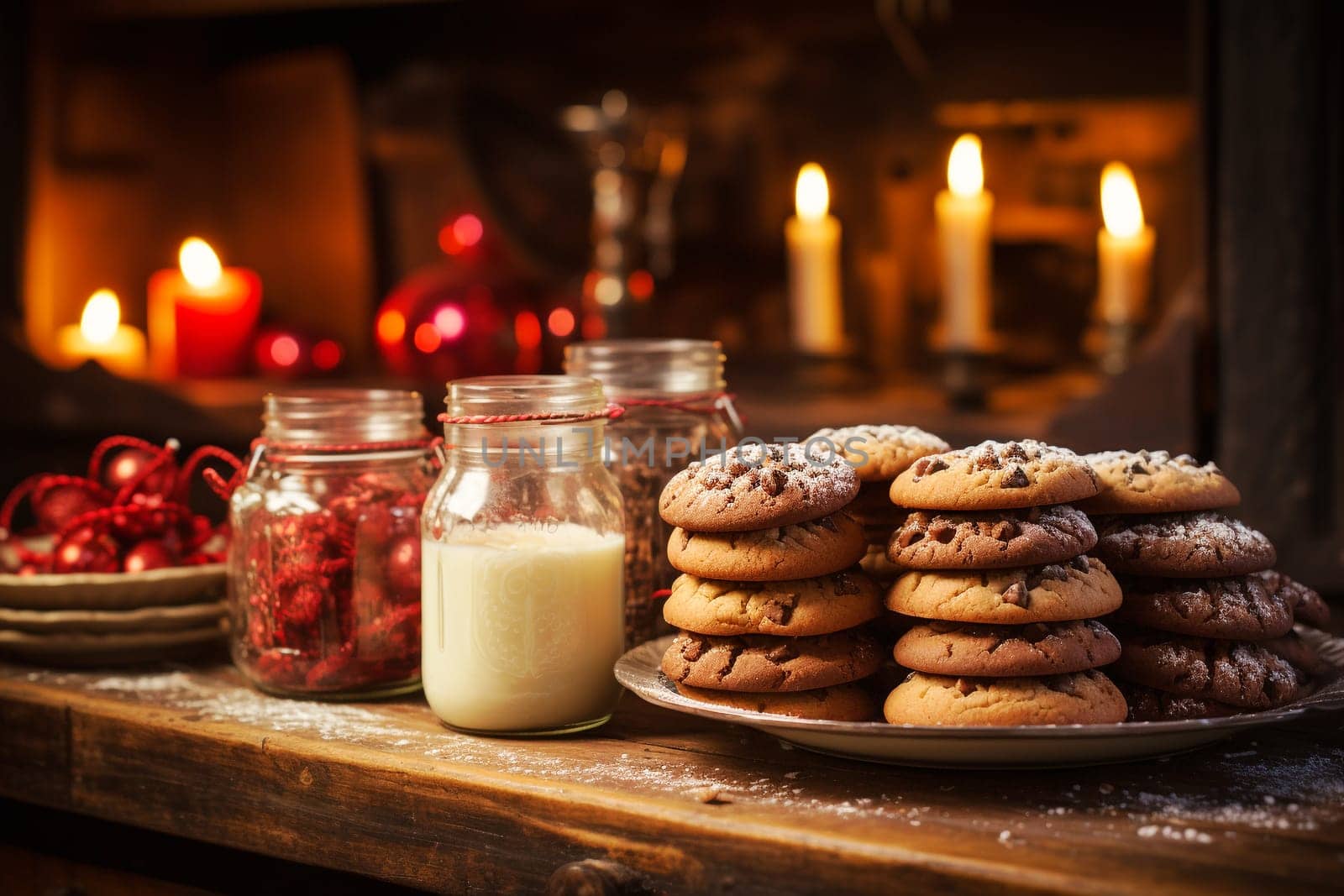 Variety of christmas cookies, sweets with star anise and cinnamon, traditional holiday baking, homemade gingerbread, generative AI