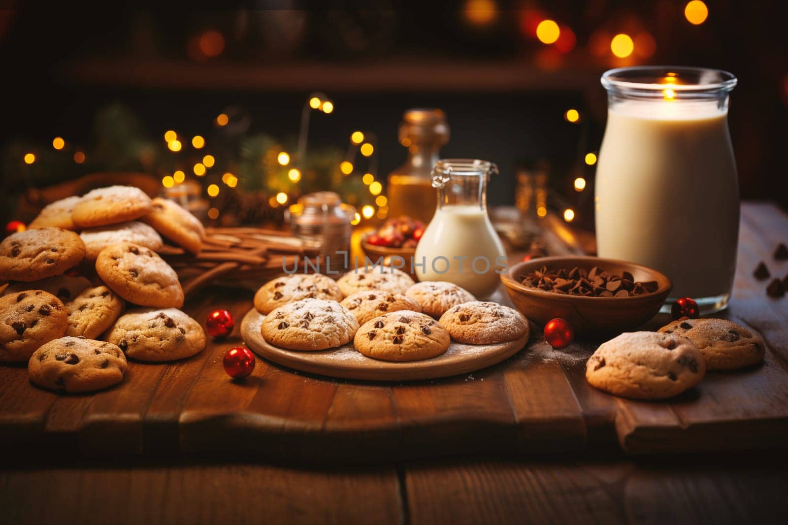 Variety of christmas cookies, sweets with star anise and cinnamon, traditional holiday baking, homemade gingerbread, generative AI