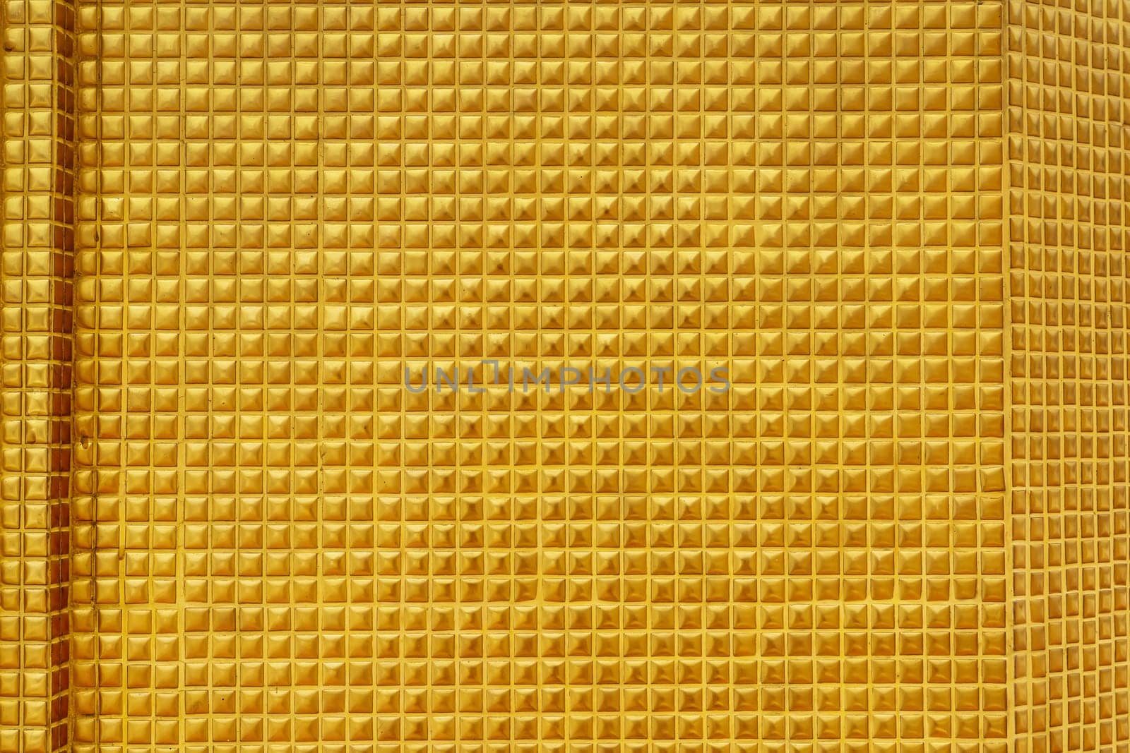 Wall with gold tiles, It is commonly used in temples and shrines.