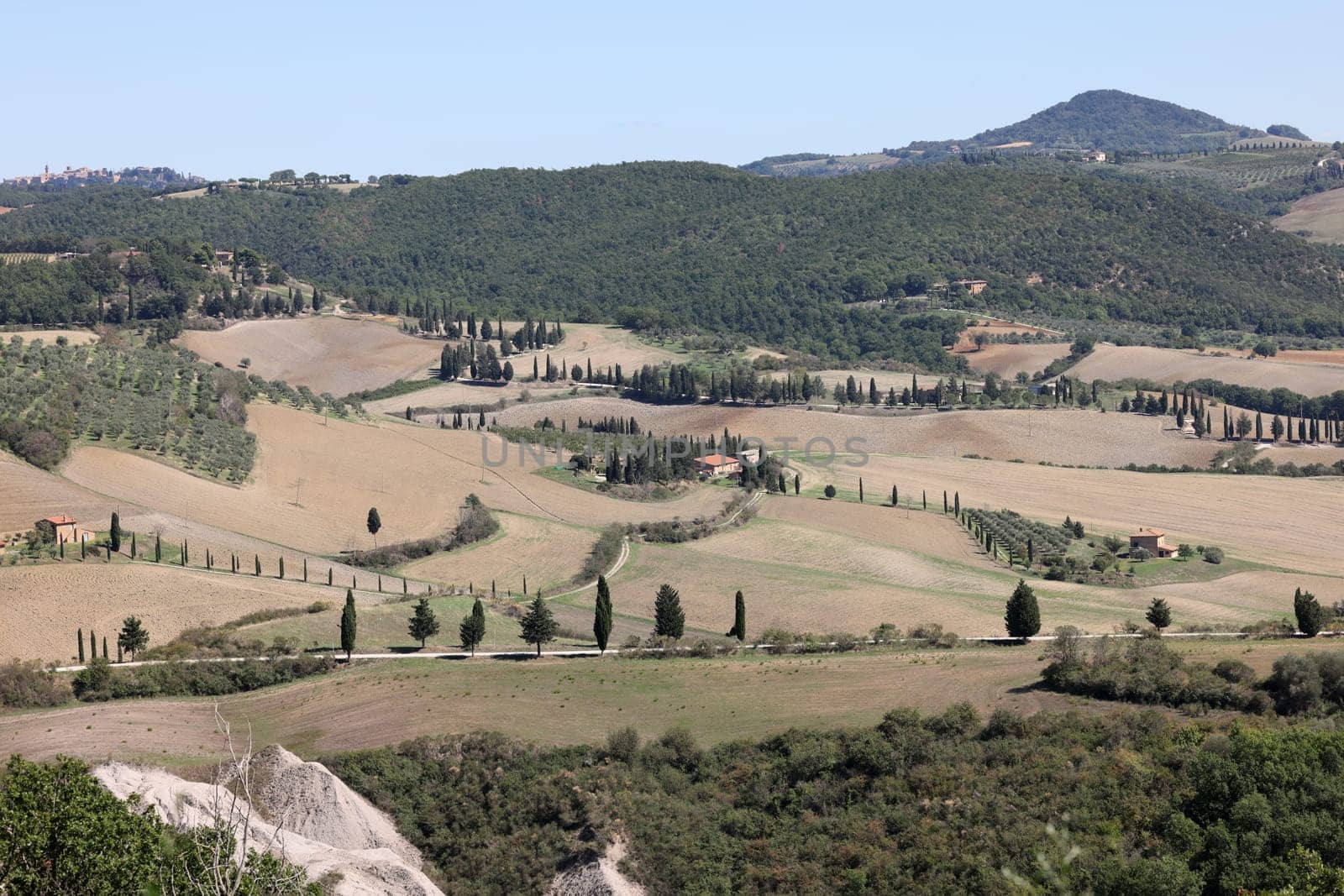 The rural landscape near Pienza in Tuscany. Italy