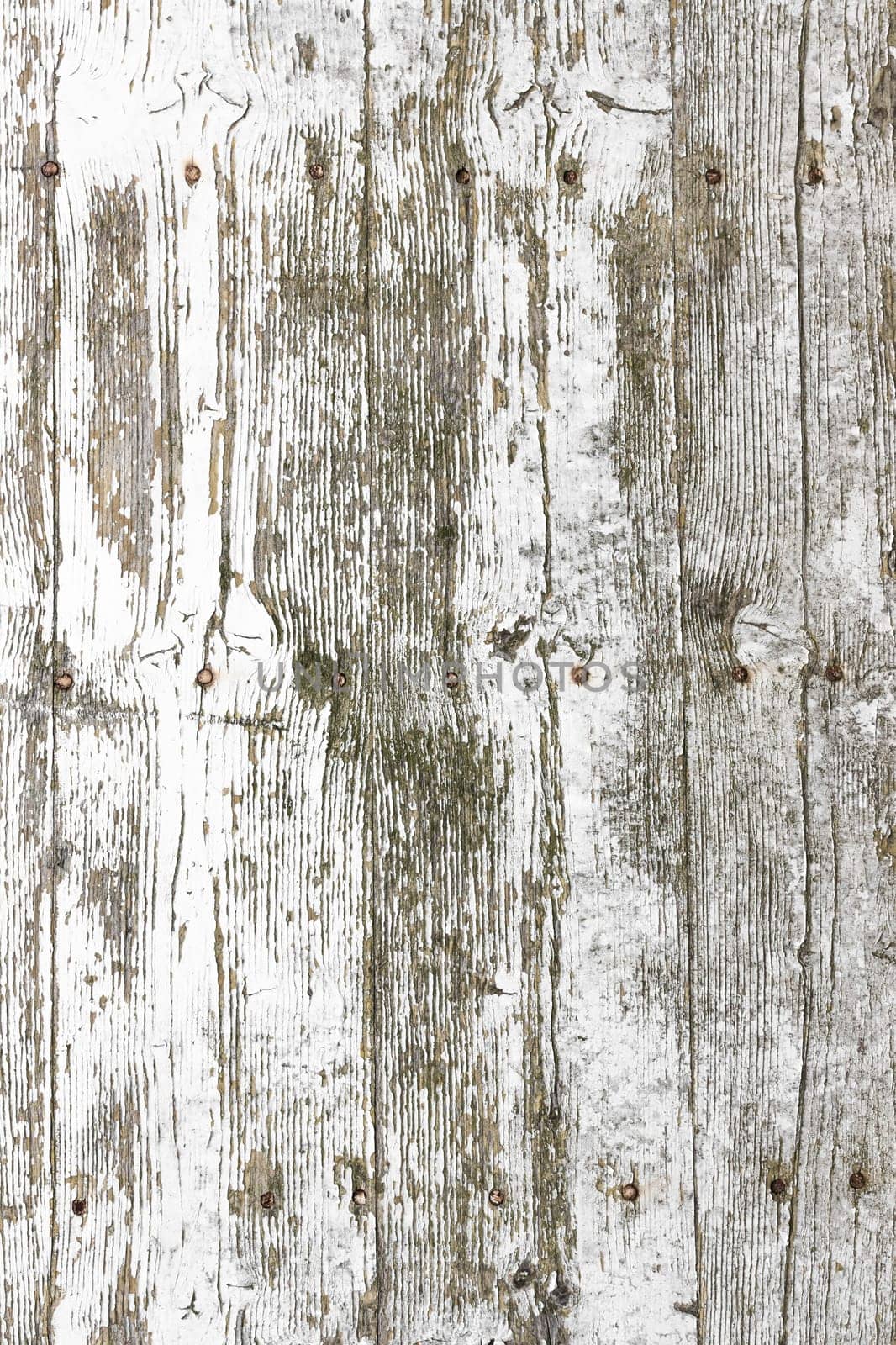 Wooden planks with rusty nails and rough details.