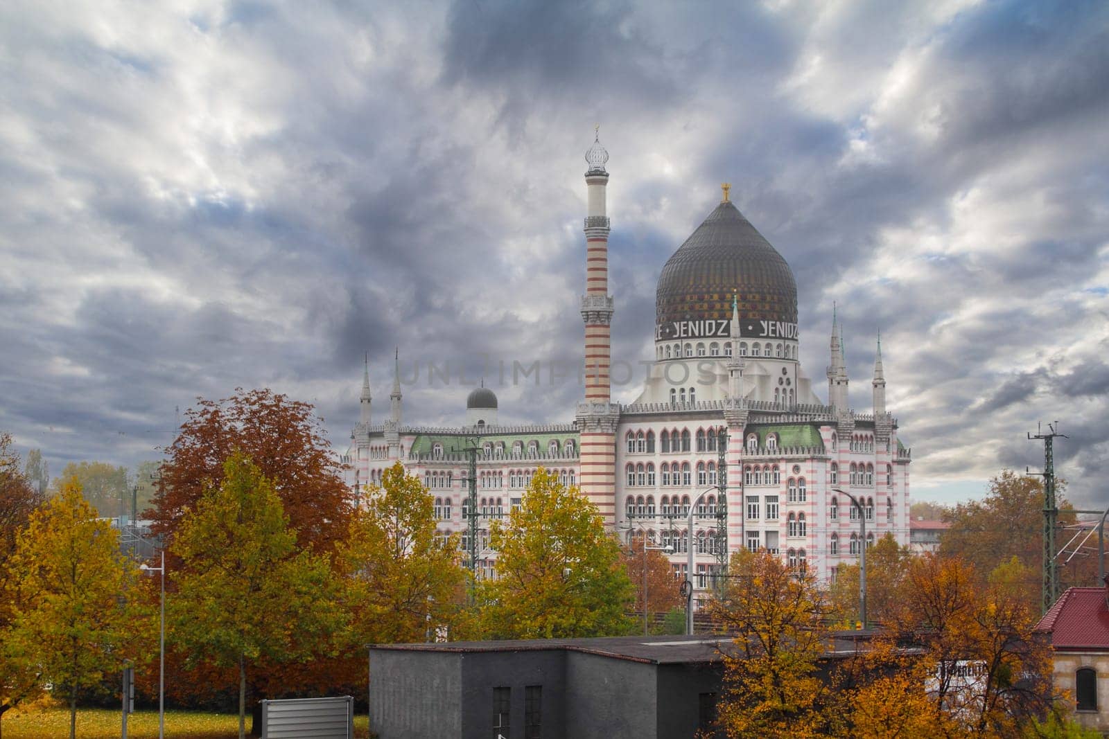 Famous Yenidze cigarette factory in Dresden, built in oriental style, Germany
