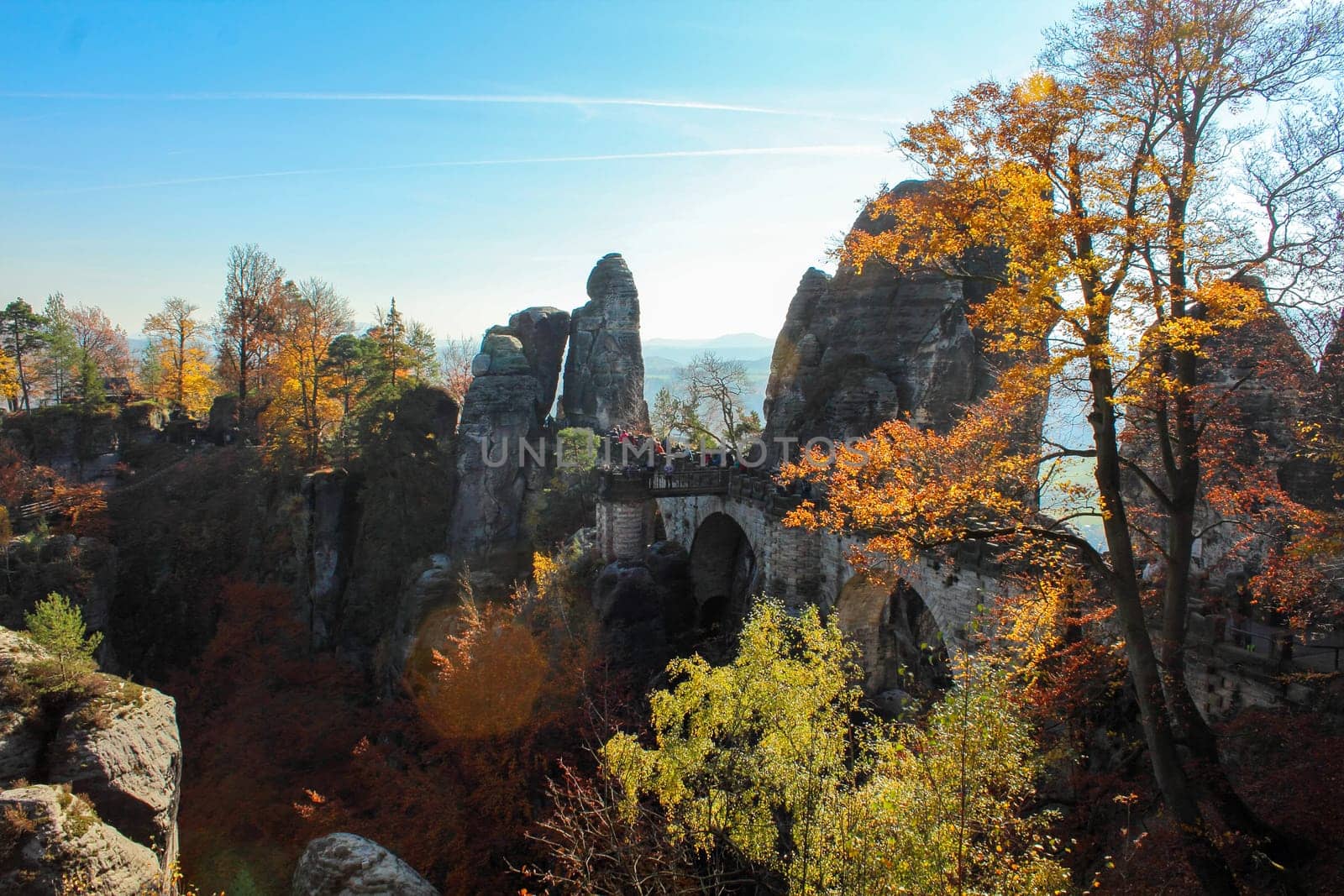 Famous Saxon Switzerland at the Elbe river in Saxony, Germany