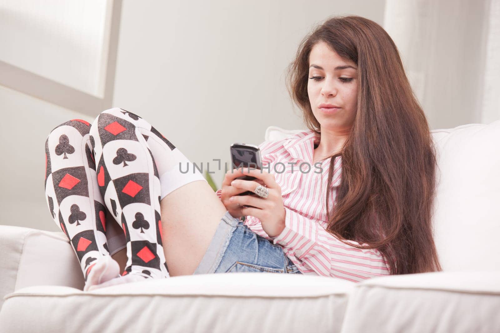 this girl noticed something happened online and she's surprised and ready to go out and react