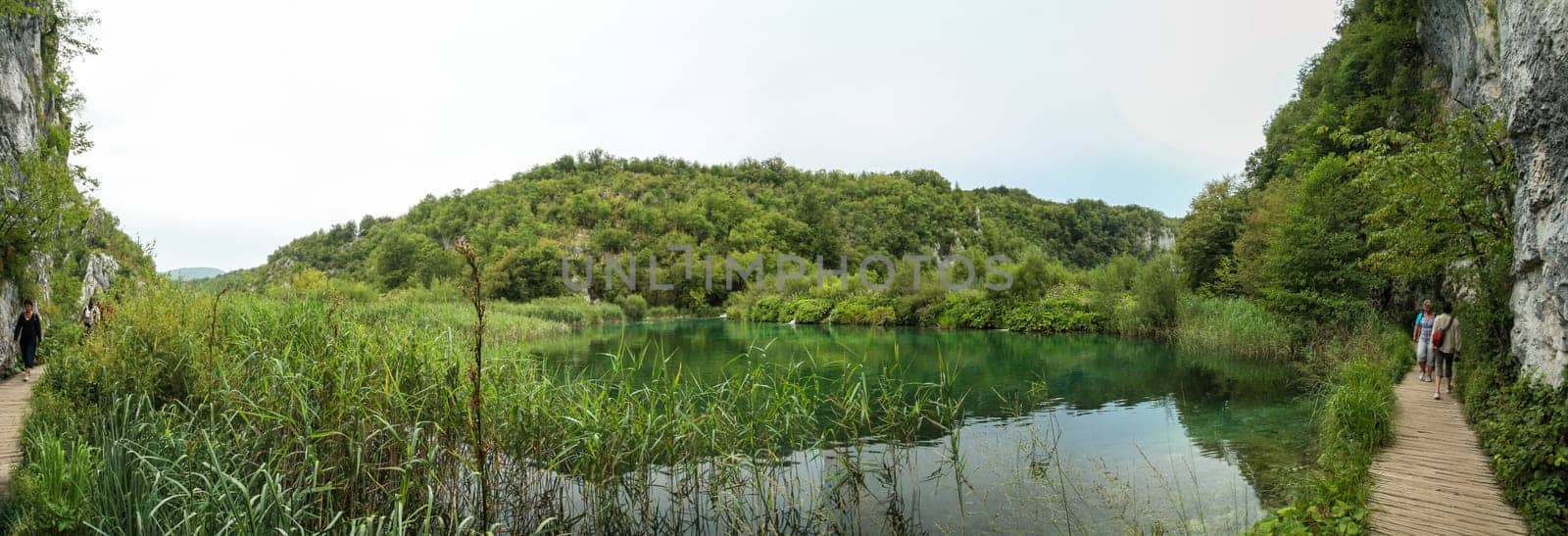 Scenic water landscape at Plitvice Lakes National Park in Croatia