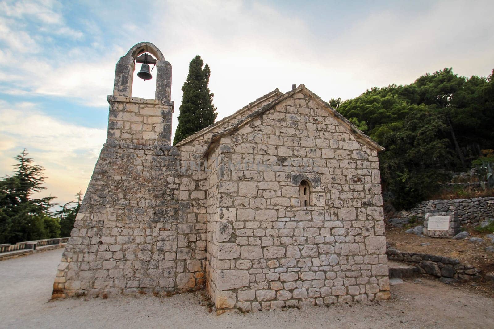 Scenic little chapel Nikola at the Marjan hill in Split, Croatia