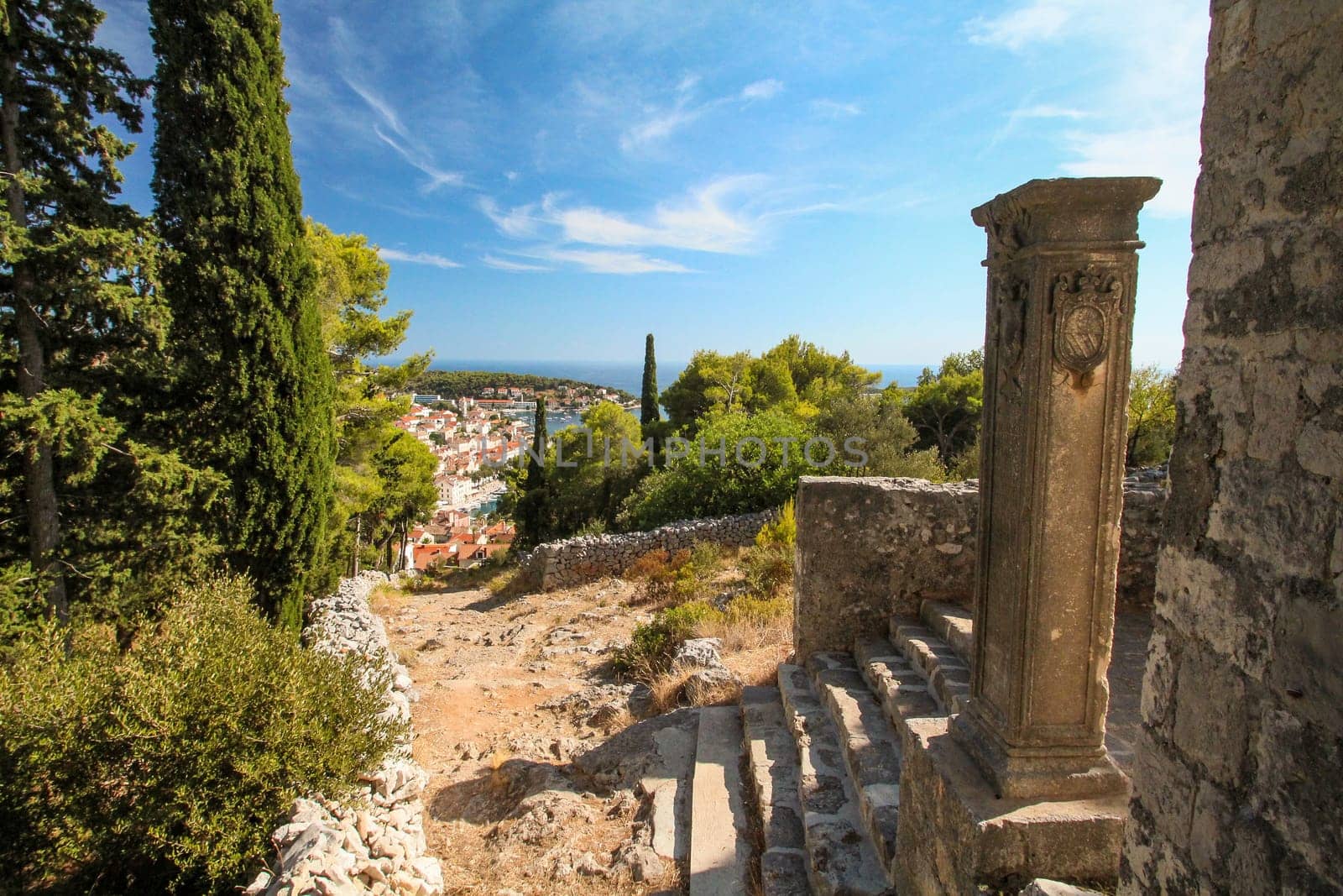 Scenic little chapel in the remoteness of the hills of Hvar island, Croatia