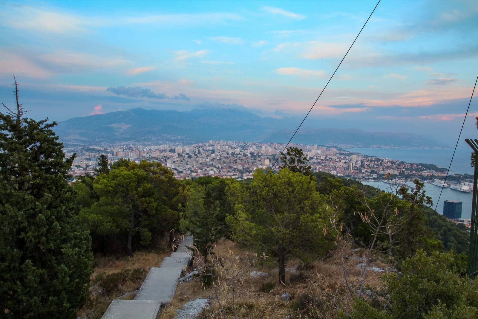 Scenic view of Split from the Marjan viewpoint, Croatia