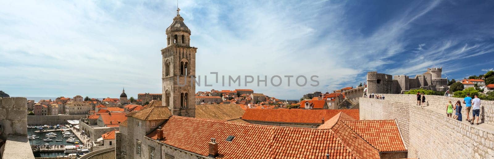 Scenic vief from the roofs of downtown Dubrovnik, Croatia
