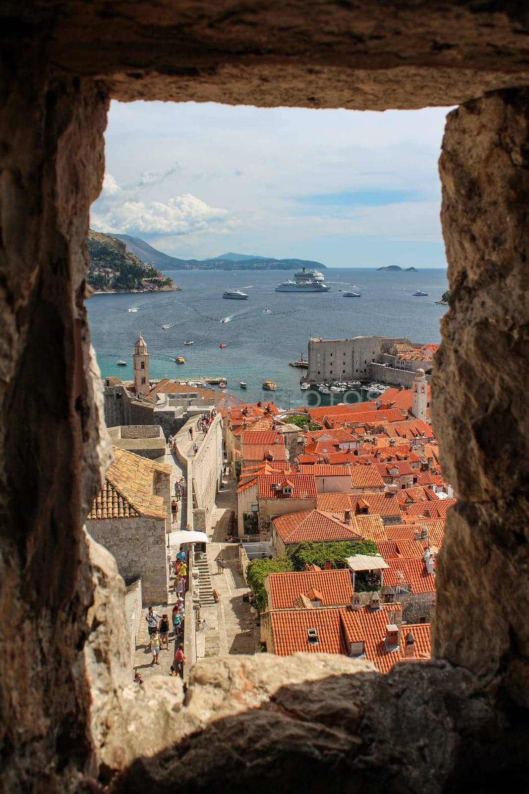 Scenic vief from the harbor of Dubrovnik, Croatia