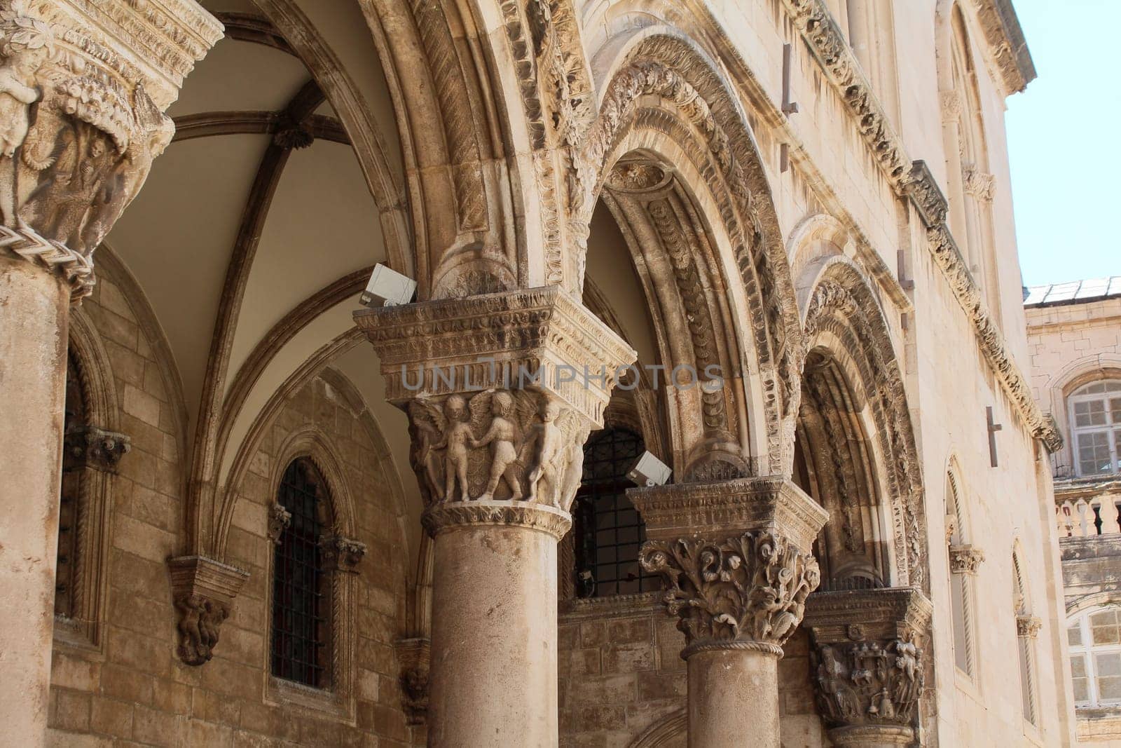 Facade of the famous Rector's Palace in downtown Dubrovnik, Croatia