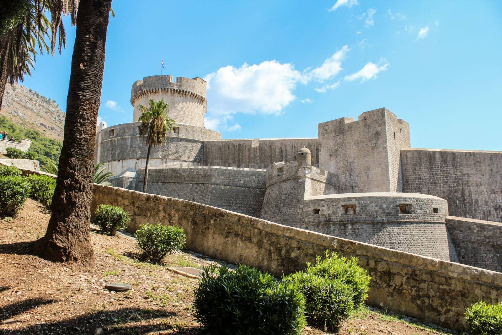 The famous strong city wall of Dubrovnik, Croatia
