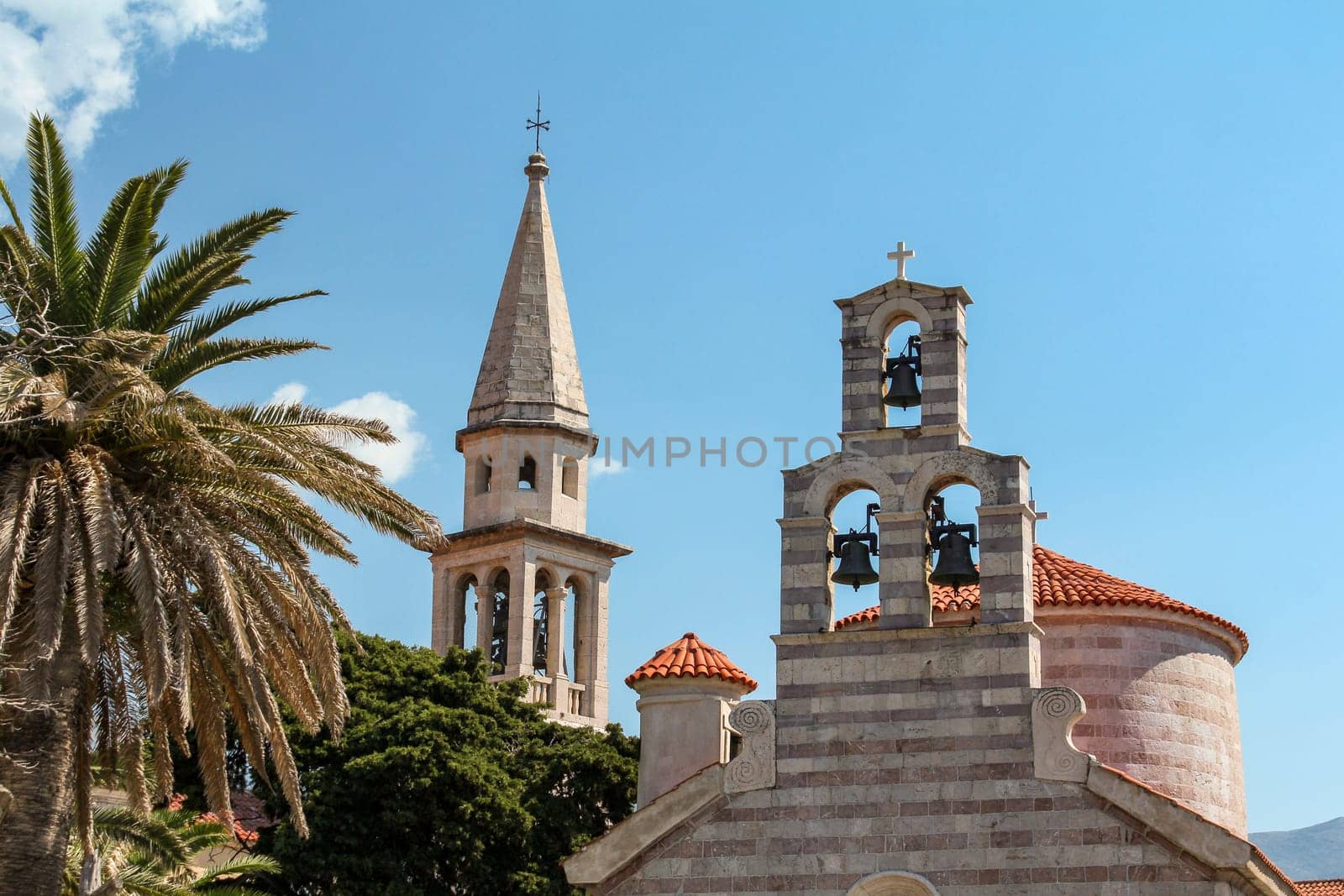 Scenic little chapel in downtown Budva, Montenegro
