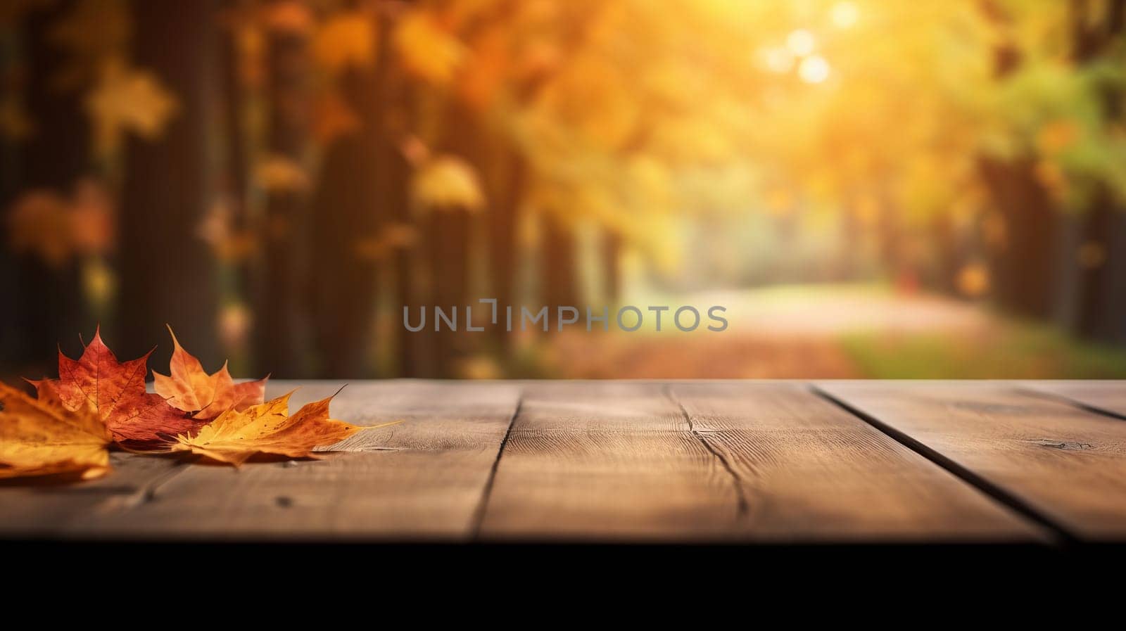 Rustic wooden table with a leaf on top