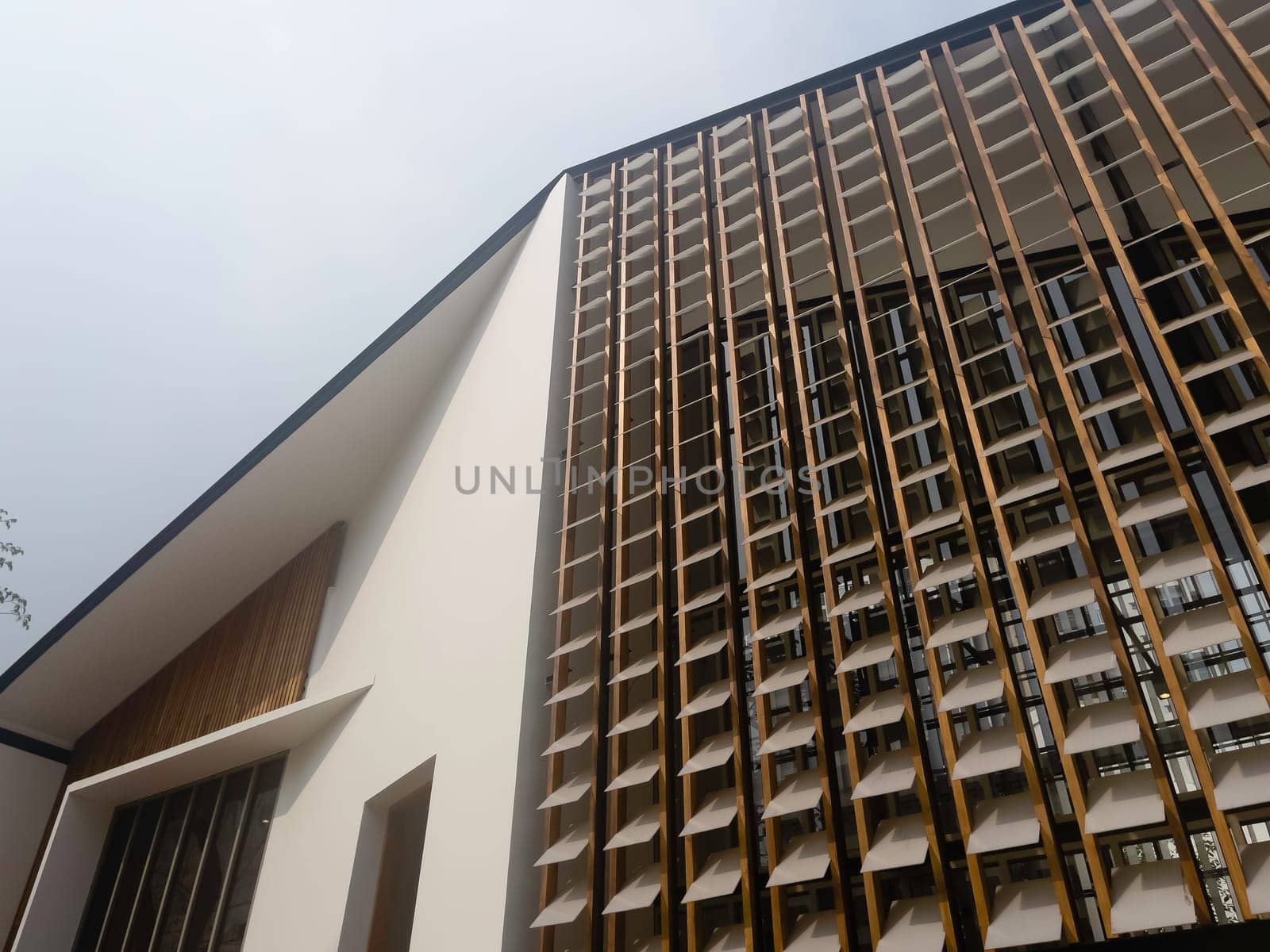 Office building housing multiple departments, stock photo