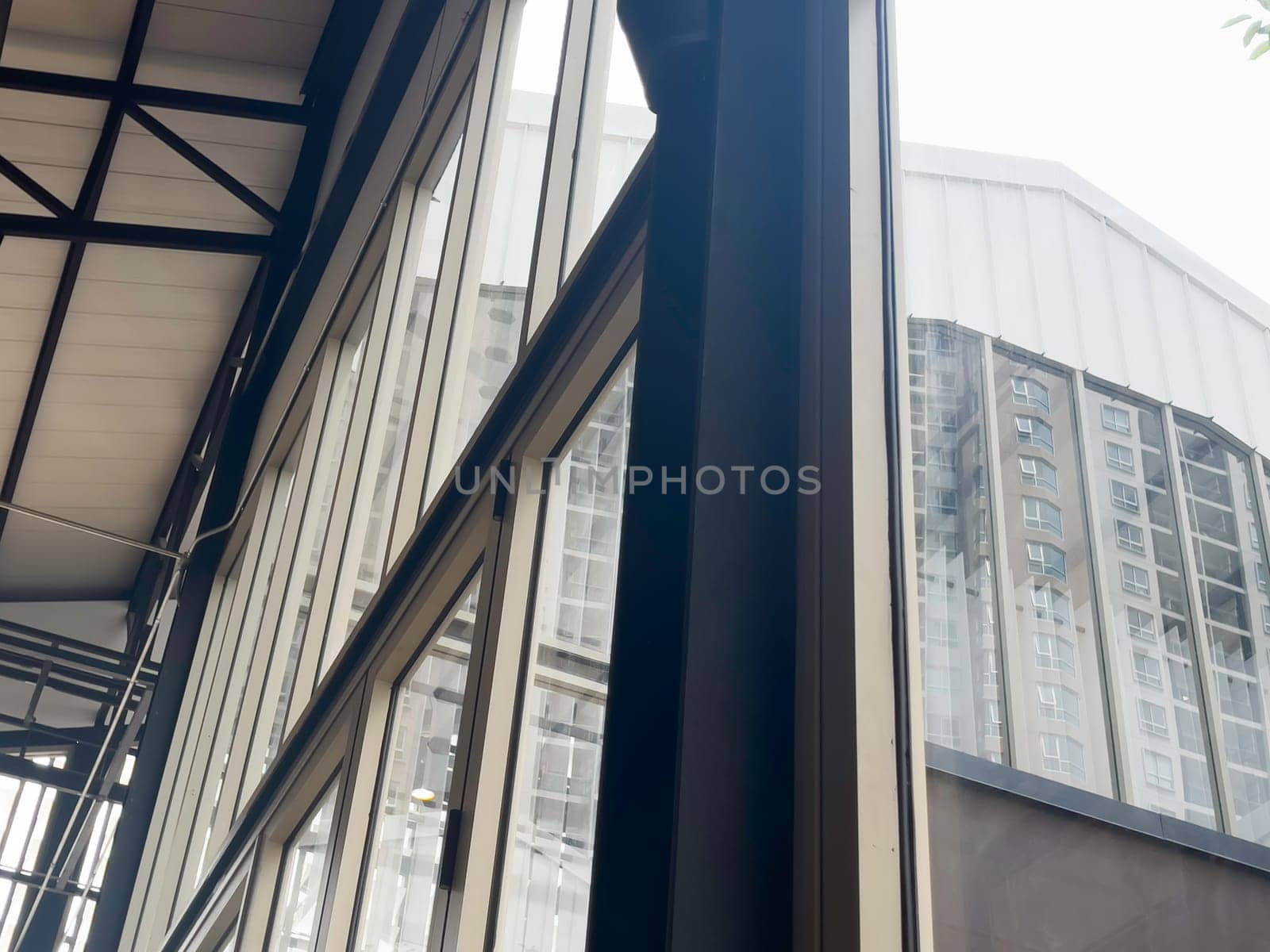 Office building housing multiple departments, stock photo