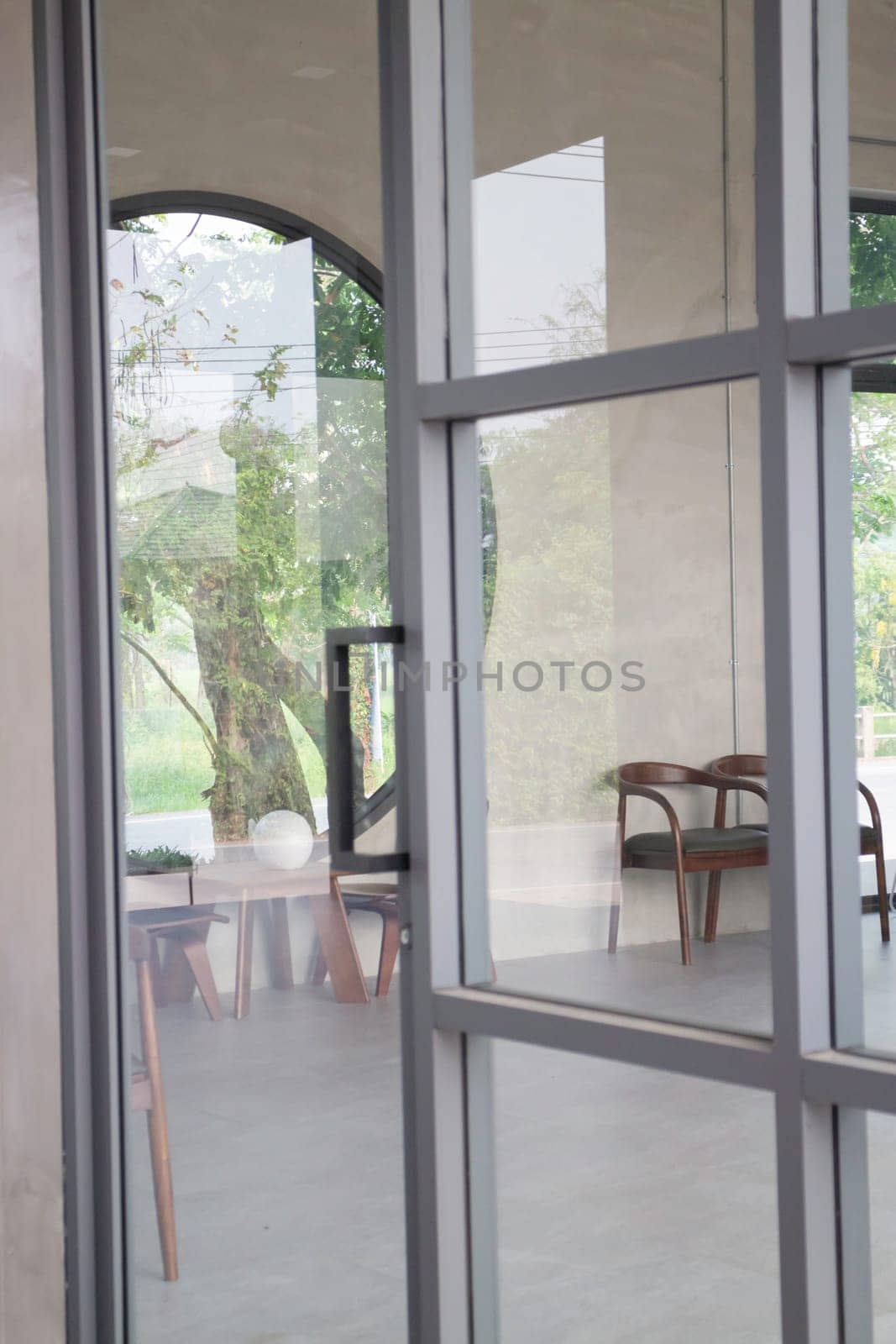 Office building housing multiple departments, stock photo