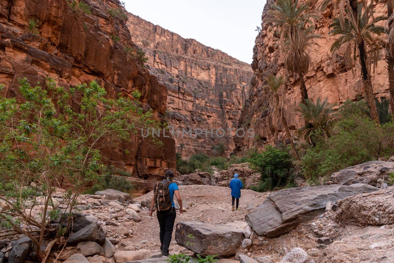 Hiking through the iconic Amtoudi canyon in the Anti-Atlas, Morocco