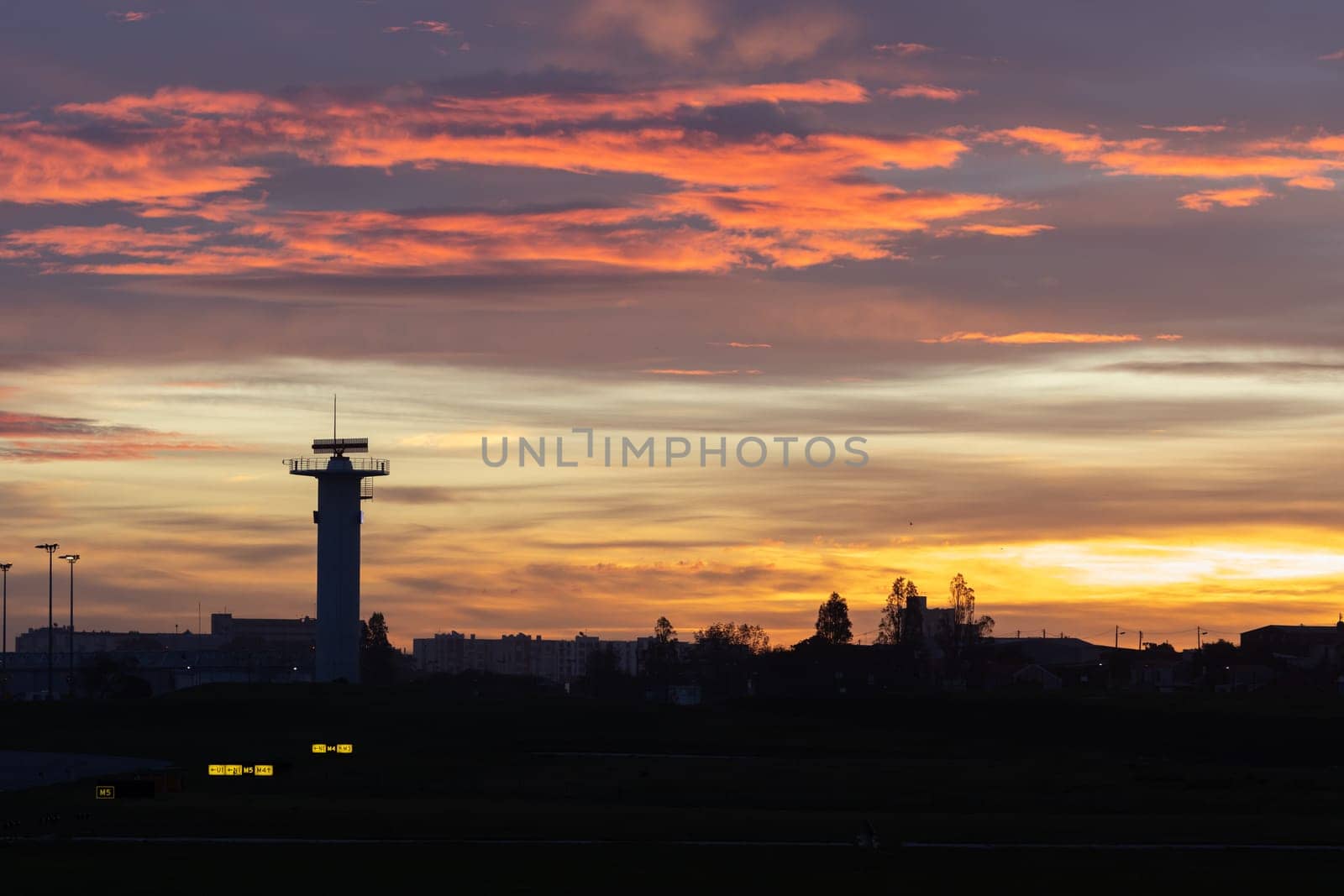 30 November 2022 PORTUGAL, LISBON: runway at sunset. Mid shot