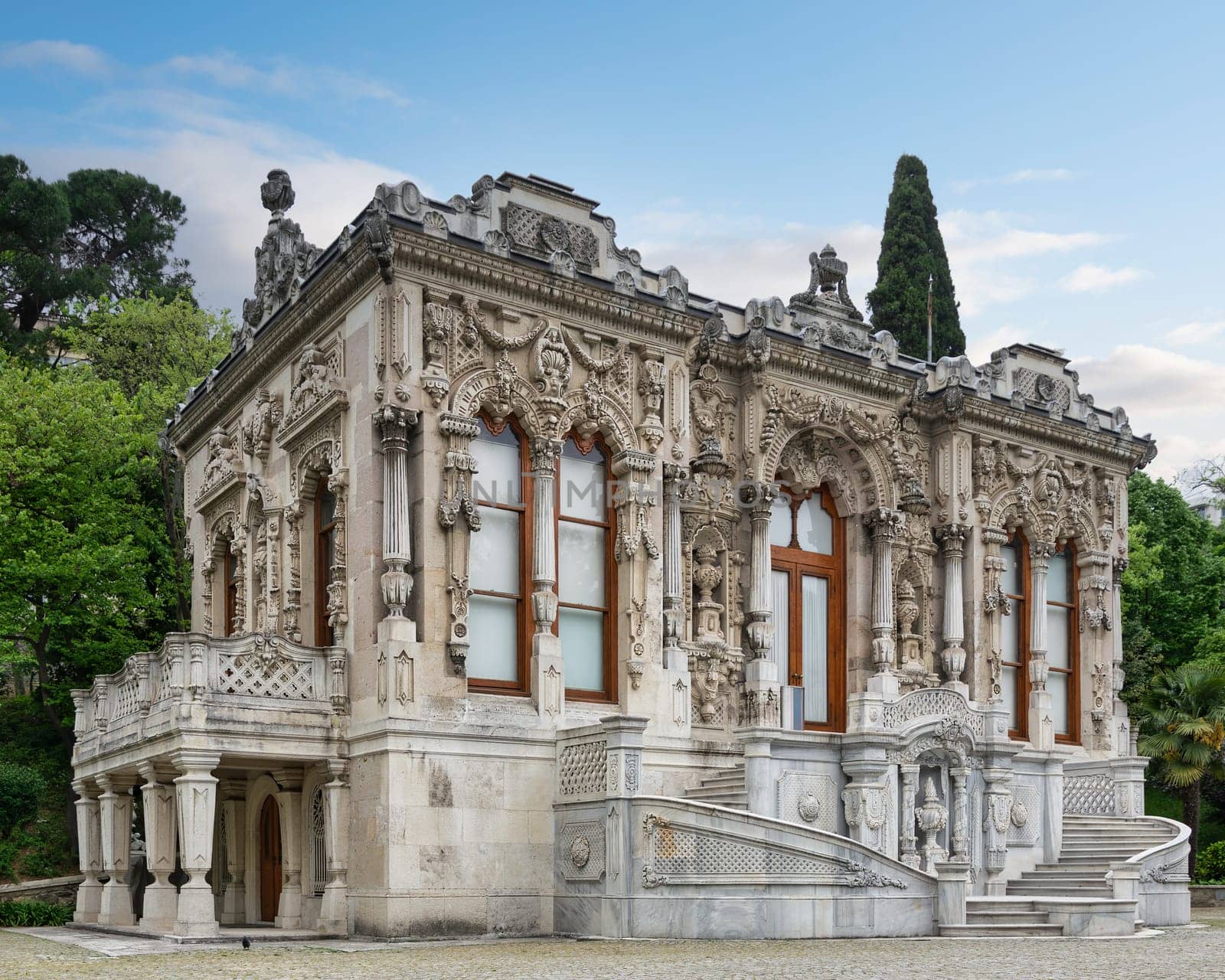 Ihlamur Pavilion, or Ihlamur Kasri, a former imperial Ottoman summer pavilion constructed during the reign of Sultan Abdulmecid I, located in Nisantasi Ihlamur Yolu street, Sisli, Istanbul, Turkey