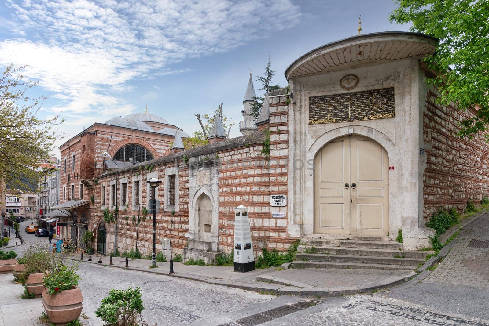 Istanbul, Turkey - May 11, 2023: Exterior of Ottoman baroque style Haci Besir Aga Mosque, located in Fatih district, built in 1719