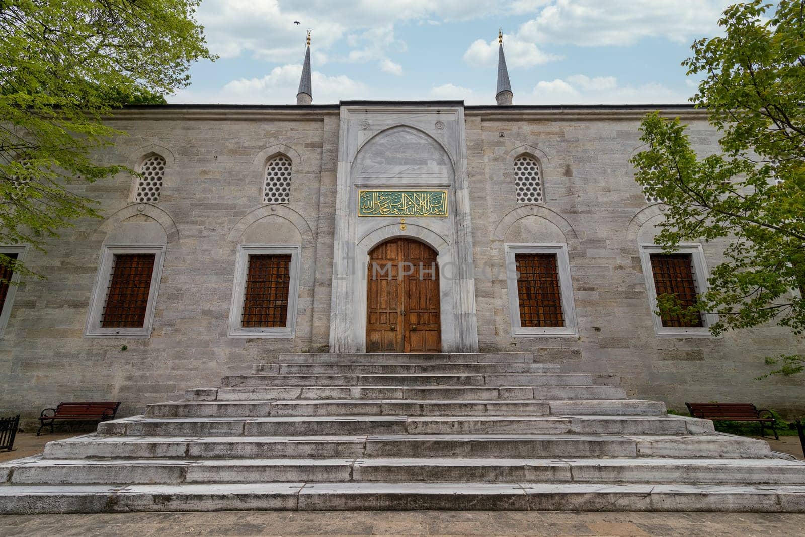 Closed Entrance of Yeni Valide I Mosque, or Yeni Valide Camii, an 18th century Ottoman mosque located in Uskudar district, on the Asian side of Istanbul, Istanbul, Turkey