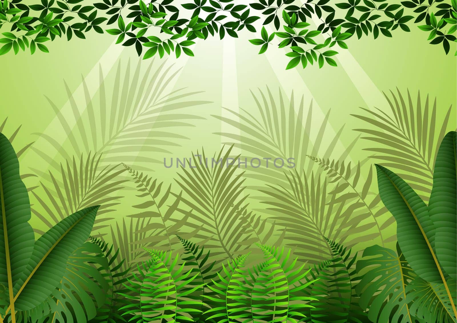 Seamless with Tropical forest background