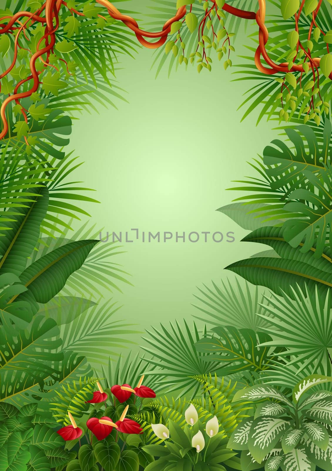 Seamless with Tropical forest background