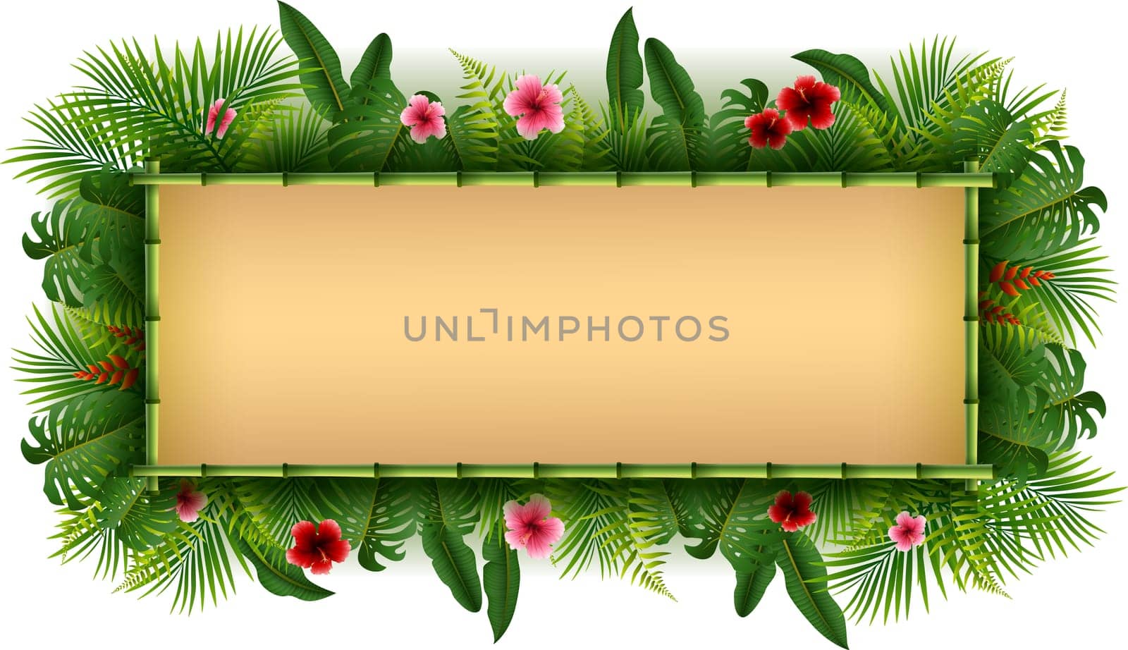 Blank sign with Tropical forest background